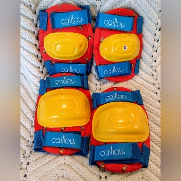 Vintage Caillou Elbow And Knee Pads 2000s Red Orange Yellow  Size S - Picture 1 of 4